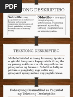 Ang Pagsulat NG Paglalarawan Ay Maaaring Subhetibo o Obhetibo | PDF