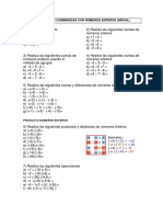 5_operaciones Combinadas Con Números Enteros _facil