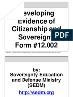 Developing Evidence of Citizenship and Sovereignty, Form #12.002