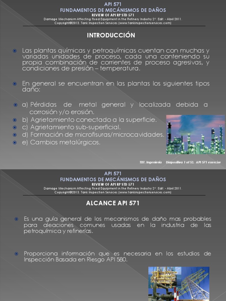 Presentacion API 571 | PDF | Fatiga (material) | Corrosión