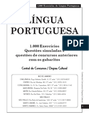 1000-questoes-de-portugues-pdf%2B%25286%2529  Portugues para concurso,  Como estudar para concurso, Como falar em publico