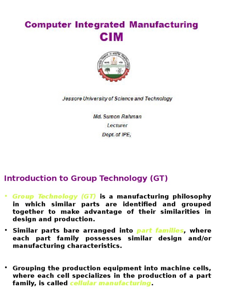 Group Technology and Cellular Manufacturing-I | PDF | Production And ...