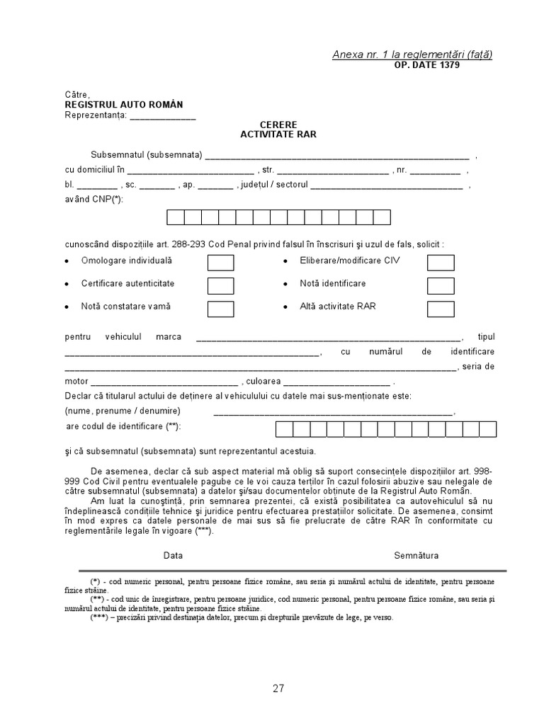 Cerere Activitate RAR PDF | PDF