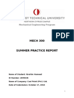 MECH 300: Mechanical Engineering Program