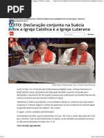 TEXTO_ Declaração Conjunta Na Suécia Entre a Igreja Católica e a Igreja Luterana