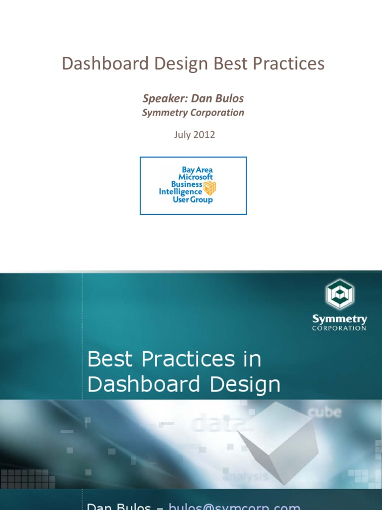 Dashboard Design Best Practices: Speaker: Dan Bulos | PDF | Chart ...