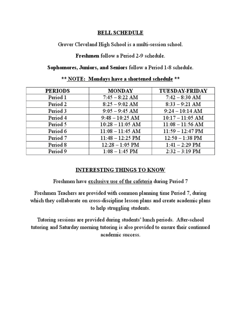 Bell Schedule | PDF