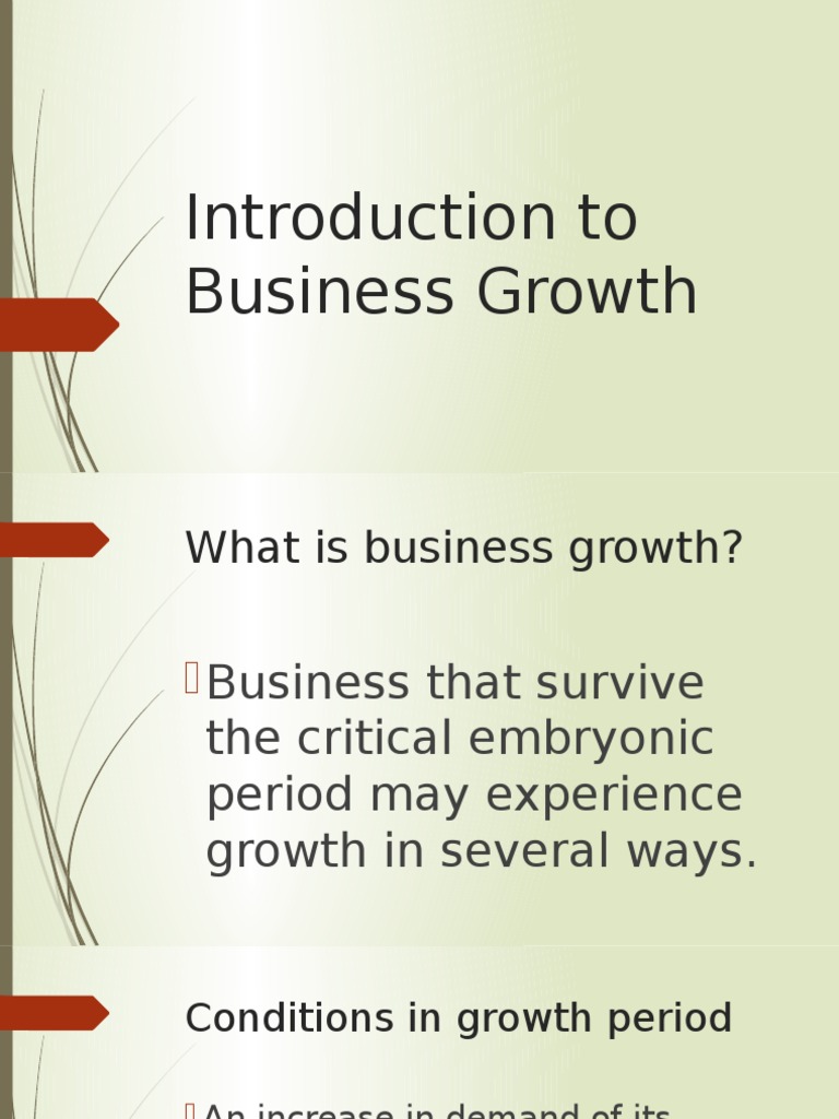 Introduction To Business Growth | PDF | Career & Growth | Business