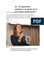 Gloria Alvarez y El Populismo