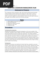 classroom management plan turn in