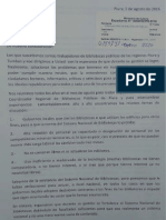 Carta de Bibliotecarios de Piura y Tumbes Al Ministro Jorge Nieto