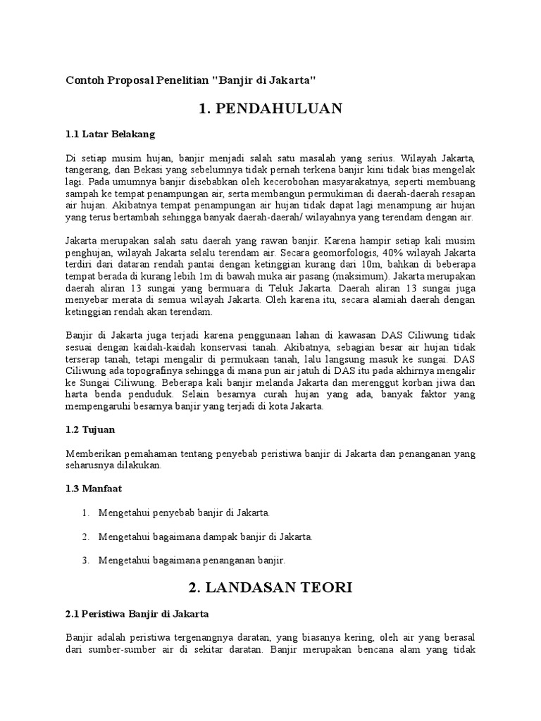 Contoh Proposal Penelitian Jakarta