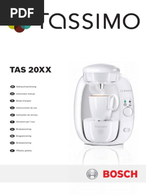 Tassimo T20 Instrucciones De Uso Esp Cafe Liquidos