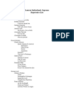 Sutherland Repertoire List