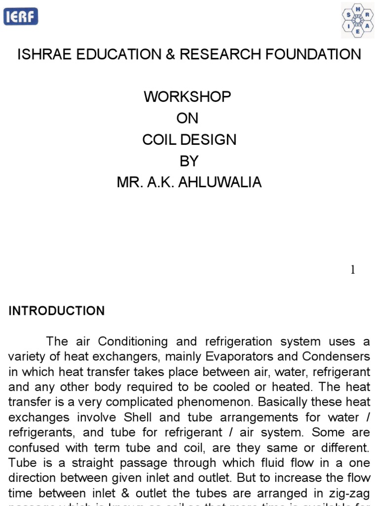 Coil Design PDF Heat Transfer Refrigerator