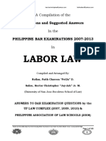 2007 2013 Labor Law Philippine Bar Examination Questions and Suggested Answers