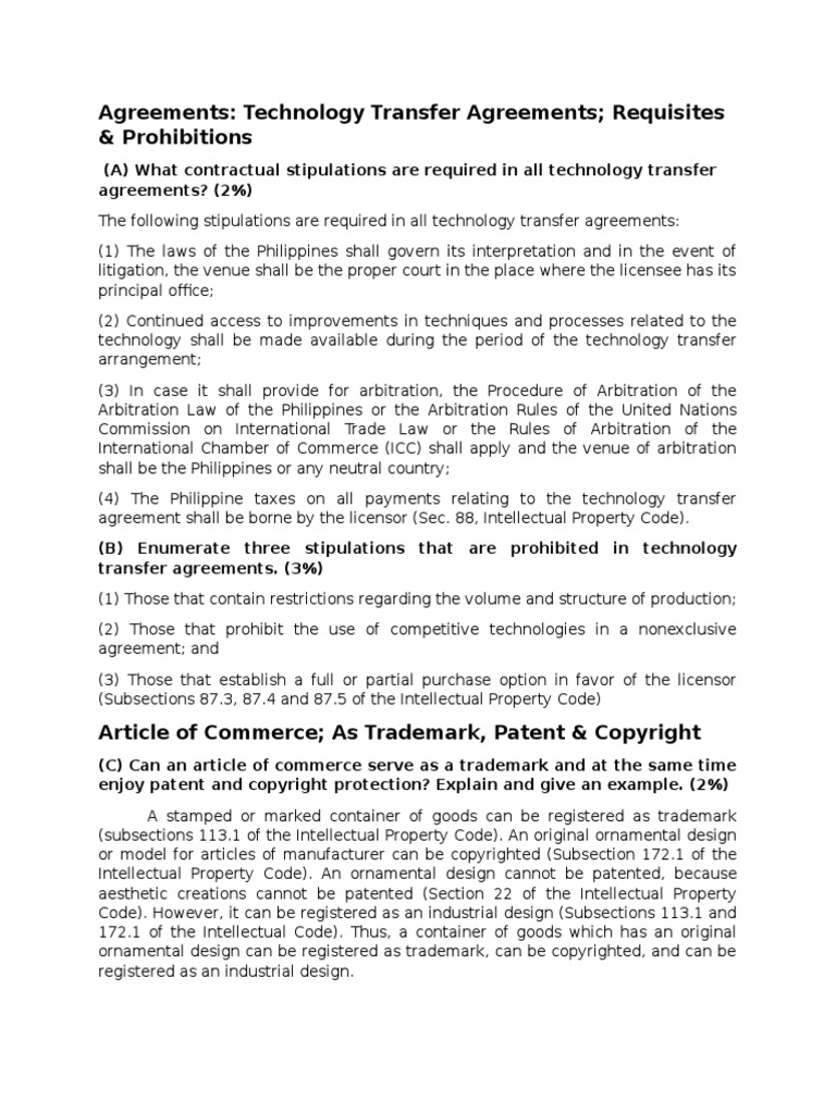 Technology Transfer Agreement Doc – IFKUCG