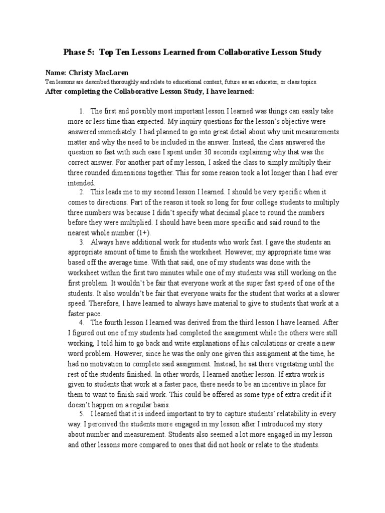 Top 10 Lessons from Lesson Study | PDF | Lesson Plan | Epistemology