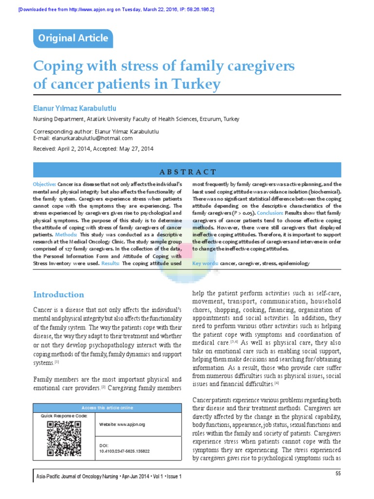 Coping Strategies of Cancer Caregivers | PDF