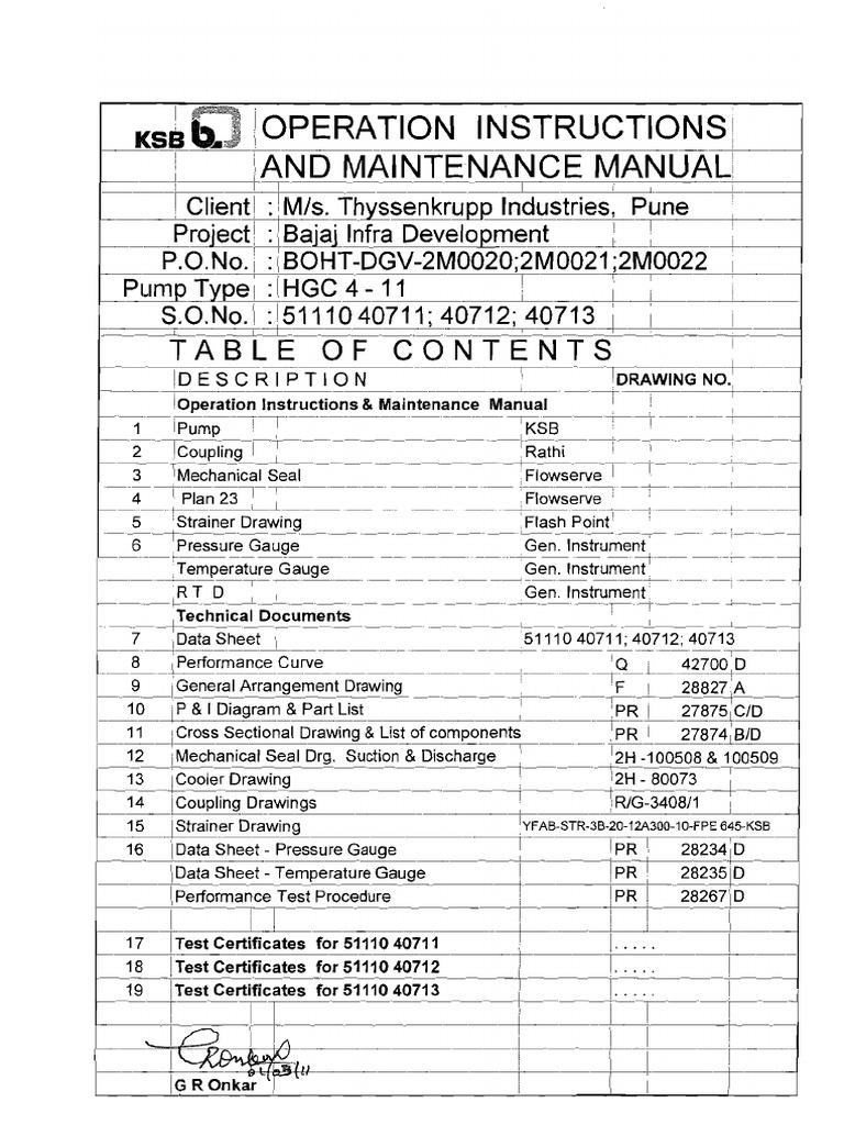 KSB HGC Pump Operation Manual | PDF | Pump | Bearing (Mechanical)