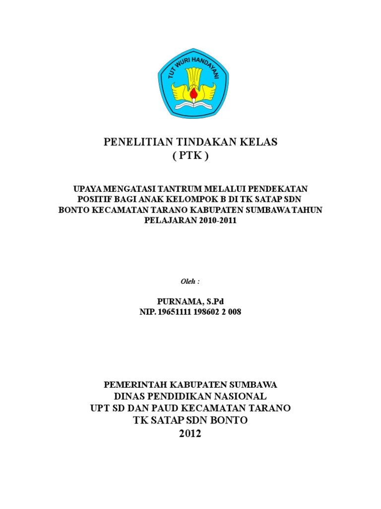 Contoh Laporan Penelitian Tindakan Kelas Paud Rismax