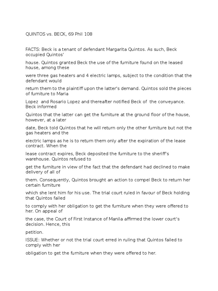 Case Digest Quintos vs. Beck PDF