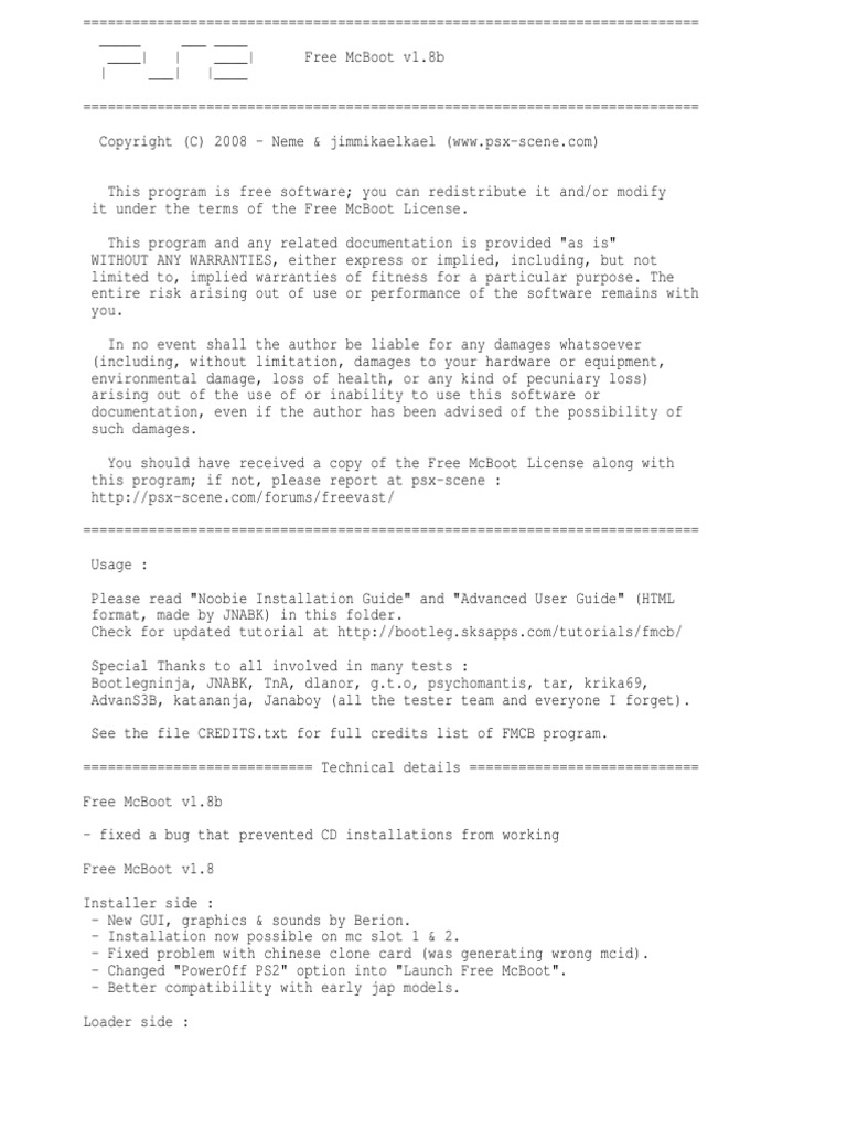 README.txt | Booting | Free Software
