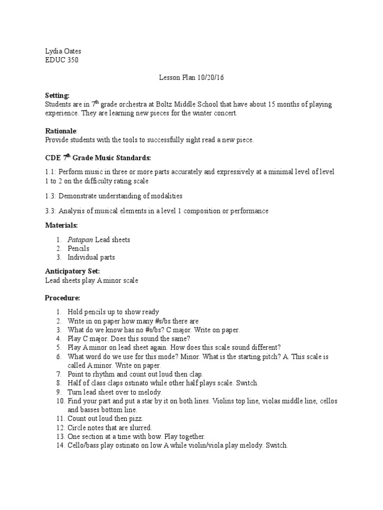 Patapan Lesson Plan | PDF | Language Arts & Discipline | Art
