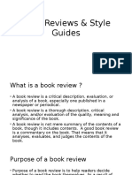 Book Reviews & Style Guides