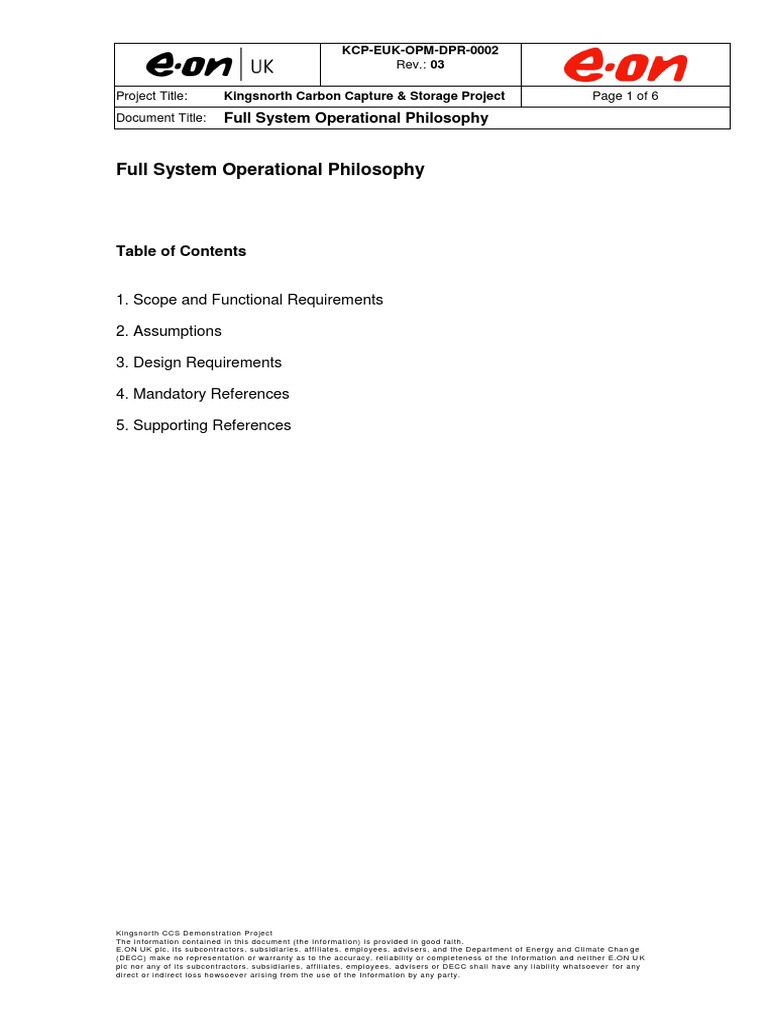 Kingsnorth CCS Operational Philosophy | PDF | Carbon Capture And ...