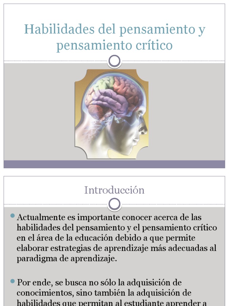 Habilidades del Pensamiento Crítico | PDF | Pensamiento crítico ...