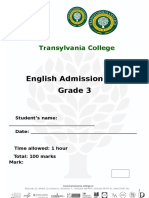 Admission Test Grade 3