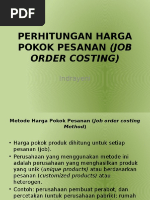 Harga Pokok Pesanan