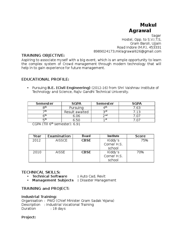 Mukul Agrawal: Training Objective | PDF | Computers