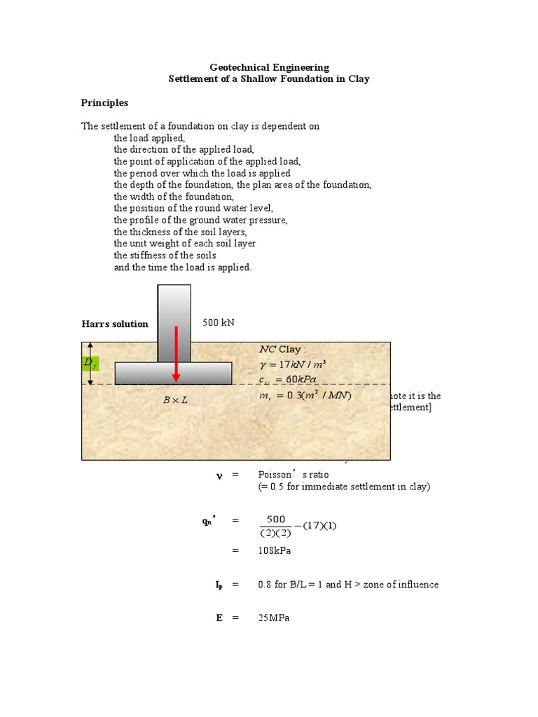 Settlement Analysis of Shallow Foundations | PDF | Stress (Mechanics ...