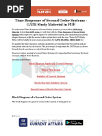 Time Response of Second Order Systems - GATE Study Material in PDF