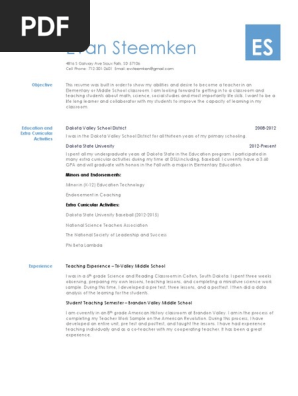 teacher resume