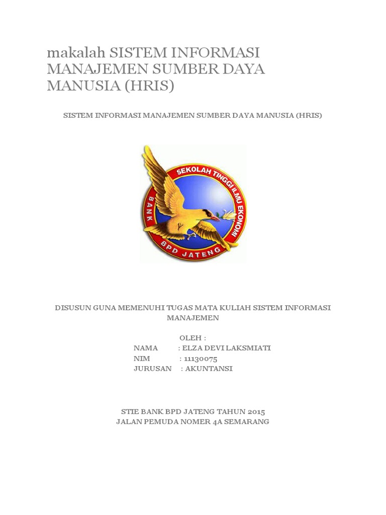 Makalah Sistem Informasi Manajemen Sumber Daya Manusia