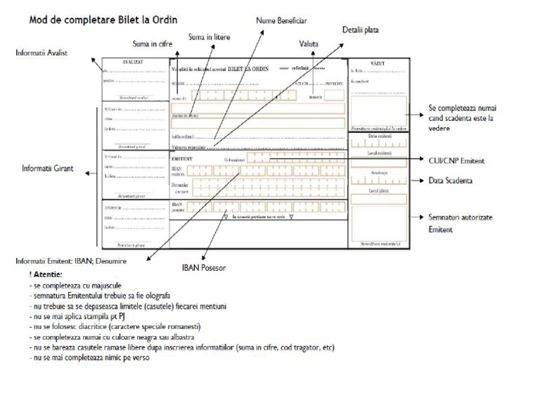 Instructiuni Completare Bilet La Ordin