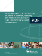 Performance of U.S. 15-Year-Old Students in Science, Reading, and Mathematics Literacy in an International Context