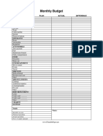 Monthly Budget PDF