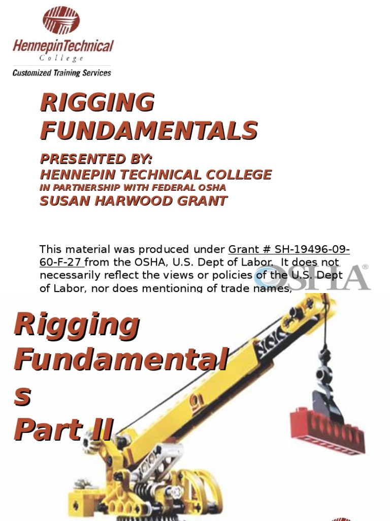 Rigging Techniques and Hitch Types | PDF | Crane (Machine) | Lift (Force)