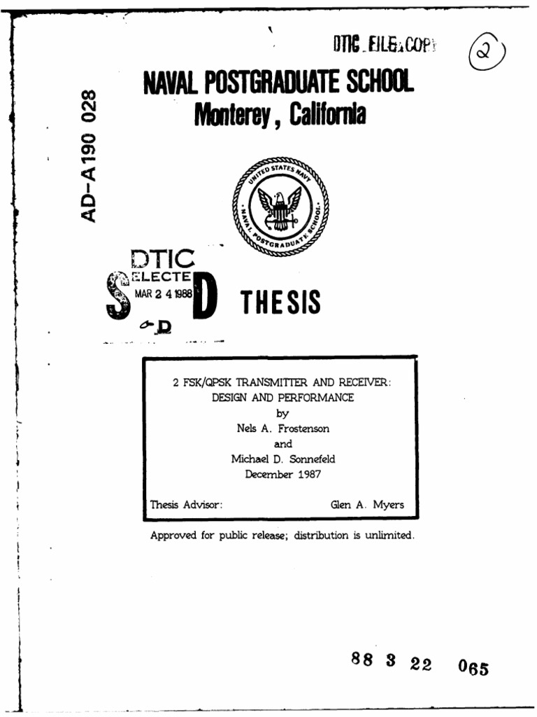 2 FSK/QPSK Transmitter and Receiver Design and Performance PDF