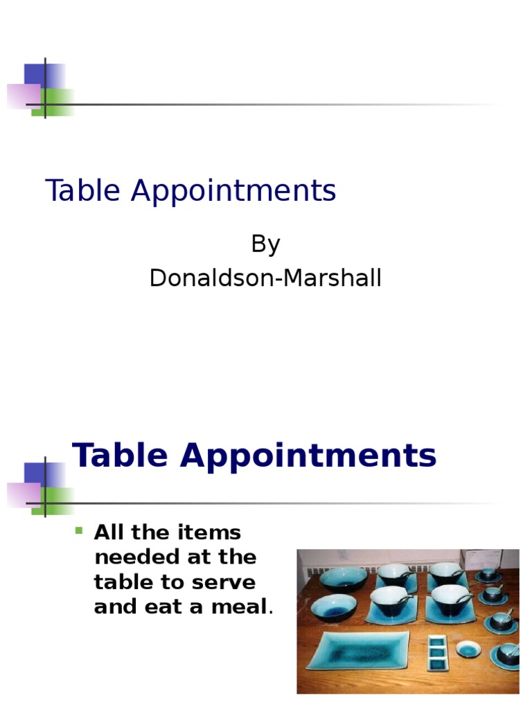 Table Appointments PDF Tableware Manmade Materials