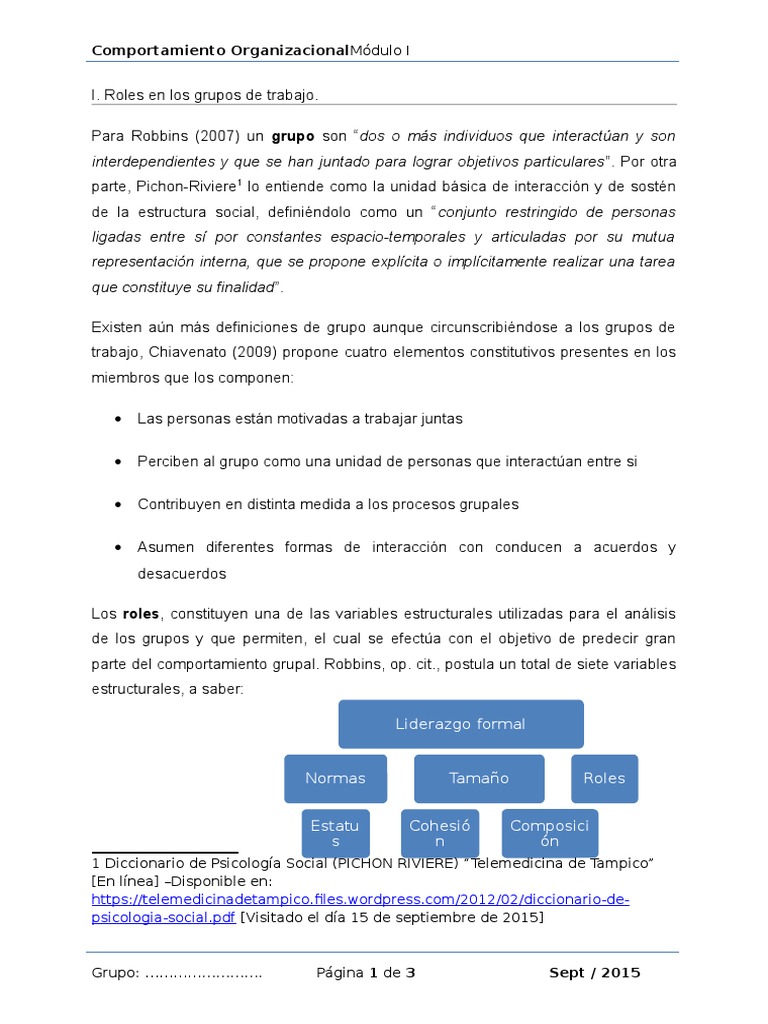 Los Roles en Los Grupos de Trabajo | PDF | Comportamiento | Ciencias ...