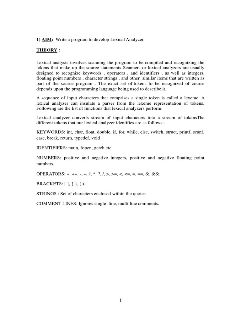 Compiler Design Lab Manual PDF Parsing Notation