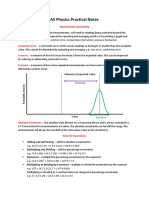 AS Physics Practical Notes: Measure, Analyze, Improve