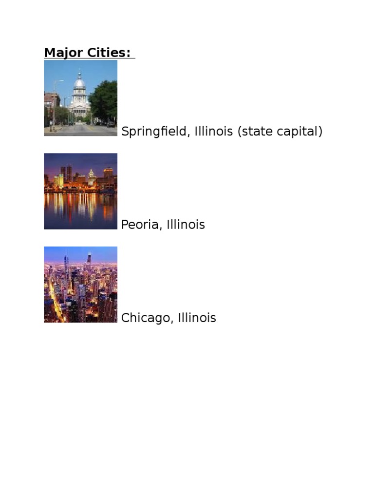 Major Cities Illinois PDF