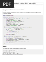 Java Examples - Array Sort and Insert