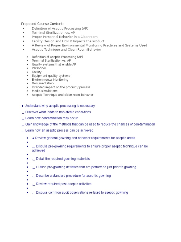 Aseptic Behavior | Download Free PDF | Sterilization (Microbiology ...